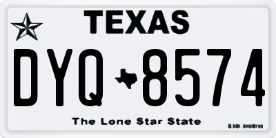 TX license plate DYQ8574