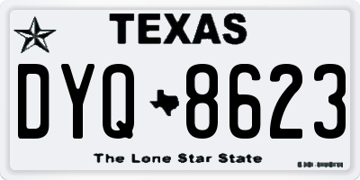 TX license plate DYQ8623