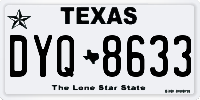 TX license plate DYQ8633