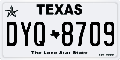 TX license plate DYQ8709