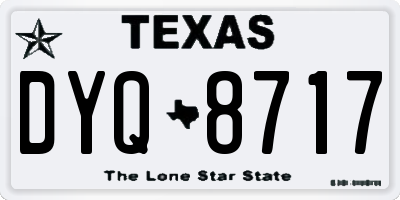TX license plate DYQ8717