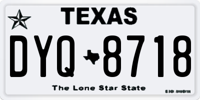 TX license plate DYQ8718