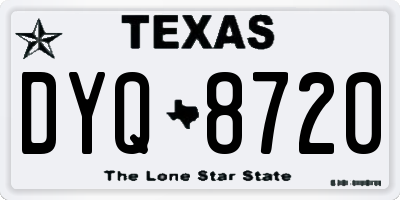 TX license plate DYQ8720