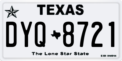 TX license plate DYQ8721
