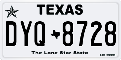 TX license plate DYQ8728