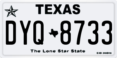 TX license plate DYQ8733