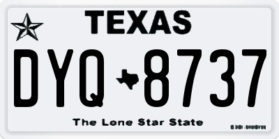 TX license plate DYQ8737