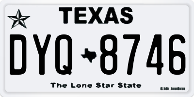 TX license plate DYQ8746