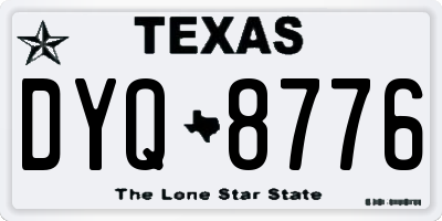 TX license plate DYQ8776