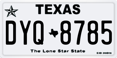 TX license plate DYQ8785