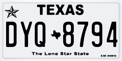 TX license plate DYQ8794