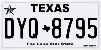 TX license plate DYQ8795