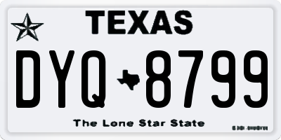 TX license plate DYQ8799