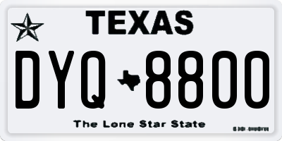 TX license plate DYQ8800