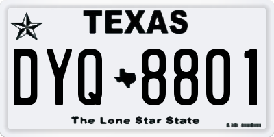 TX license plate DYQ8801
