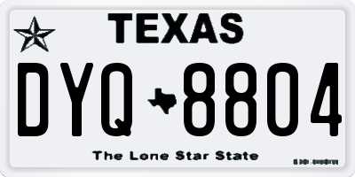 TX license plate DYQ8804