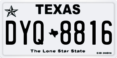 TX license plate DYQ8816
