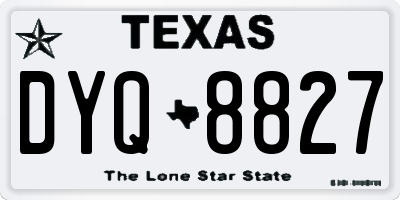 TX license plate DYQ8827