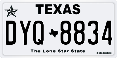 TX license plate DYQ8834