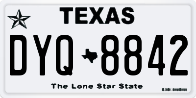 TX license plate DYQ8842