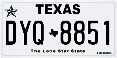 TX license plate DYQ8851