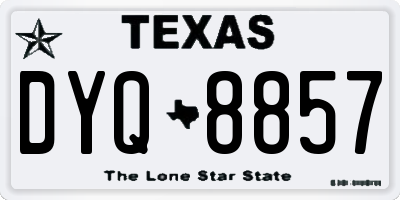 TX license plate DYQ8857