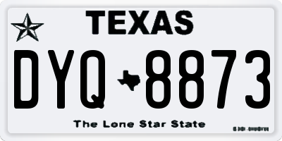 TX license plate DYQ8873