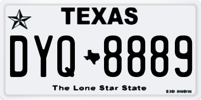 TX license plate DYQ8889
