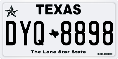TX license plate DYQ8898