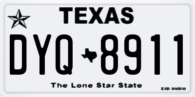 TX license plate DYQ8911