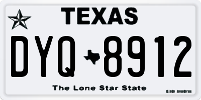 TX license plate DYQ8912