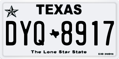 TX license plate DYQ8917