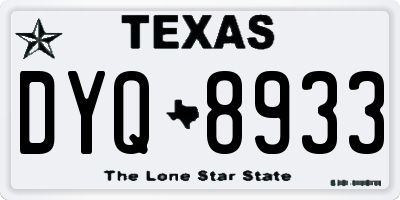 TX license plate DYQ8933