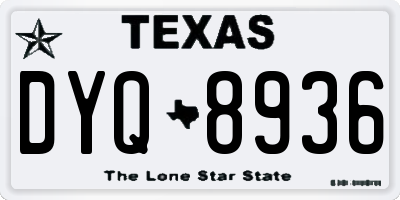 TX license plate DYQ8936