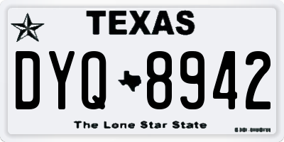 TX license plate DYQ8942