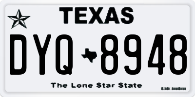 TX license plate DYQ8948