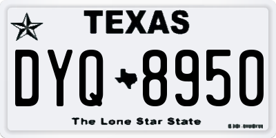 TX license plate DYQ8950