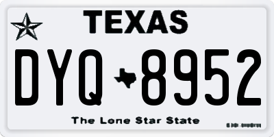 TX license plate DYQ8952