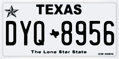 TX license plate DYQ8956