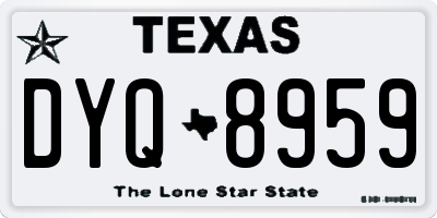 TX license plate DYQ8959