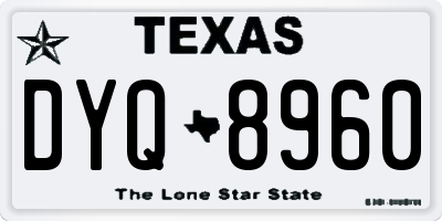 TX license plate DYQ8960