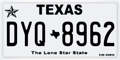 TX license plate DYQ8962