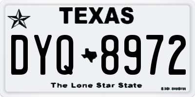 TX license plate DYQ8972