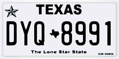 TX license plate DYQ8991