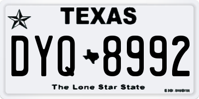 TX license plate DYQ8992
