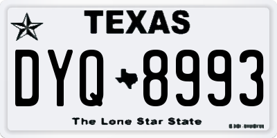 TX license plate DYQ8993