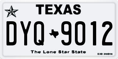 TX license plate DYQ9012