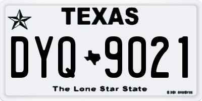 TX license plate DYQ9021