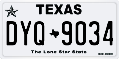 TX license plate DYQ9034