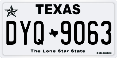 TX license plate DYQ9063